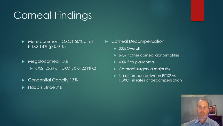 2 - Jonathan Ruddle - Corneal manifestations and glaucoma onset with FOXC1 and PITX2 variants in Axenfeld-Rieger syndrome